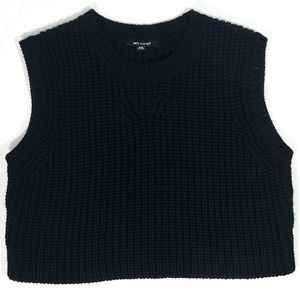 Neil Barrett Black Woolen Cropped Knit Top Short Gilet Vest Size L